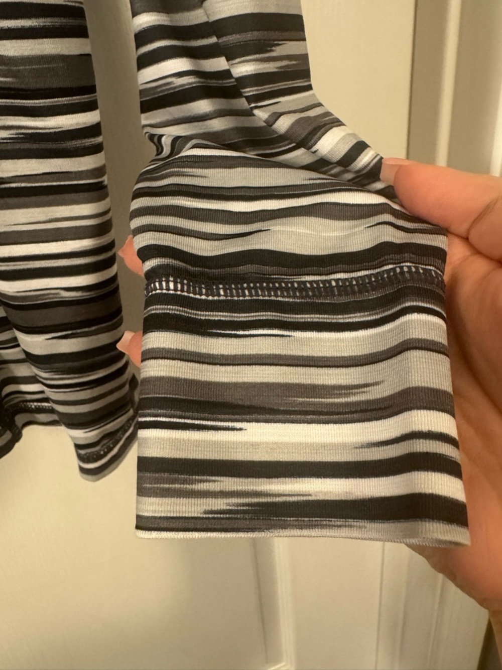 Athleta Black & White Striped Long-Sleeve  Shirt - Picture 4 of 14